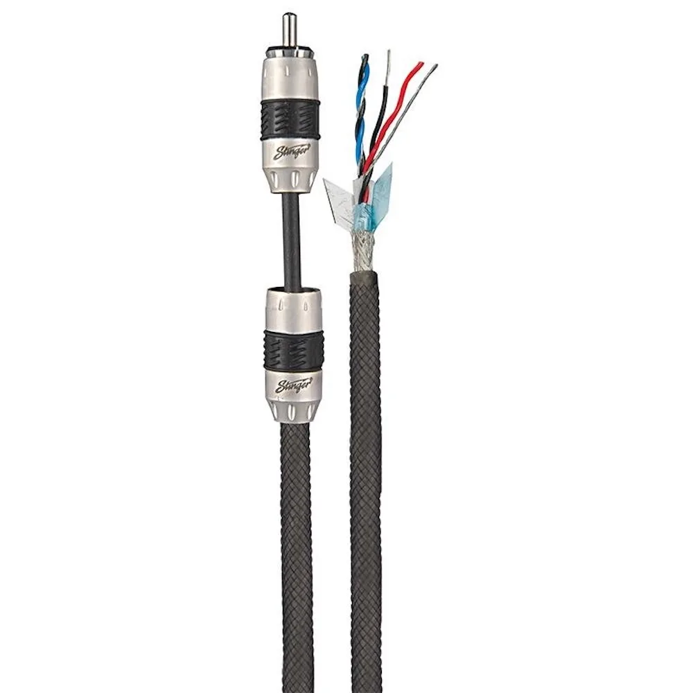 Stinger SI8212 8000 Series 12ft Silver-Tinned Twisted RCA Interconnect Cable