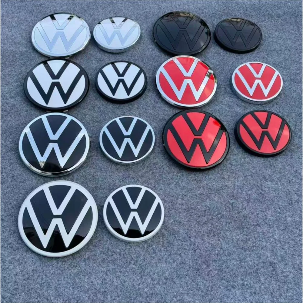 VW Polo Vivo Matte Black Badge Logo Set PJ-VW-03 Front and Rear