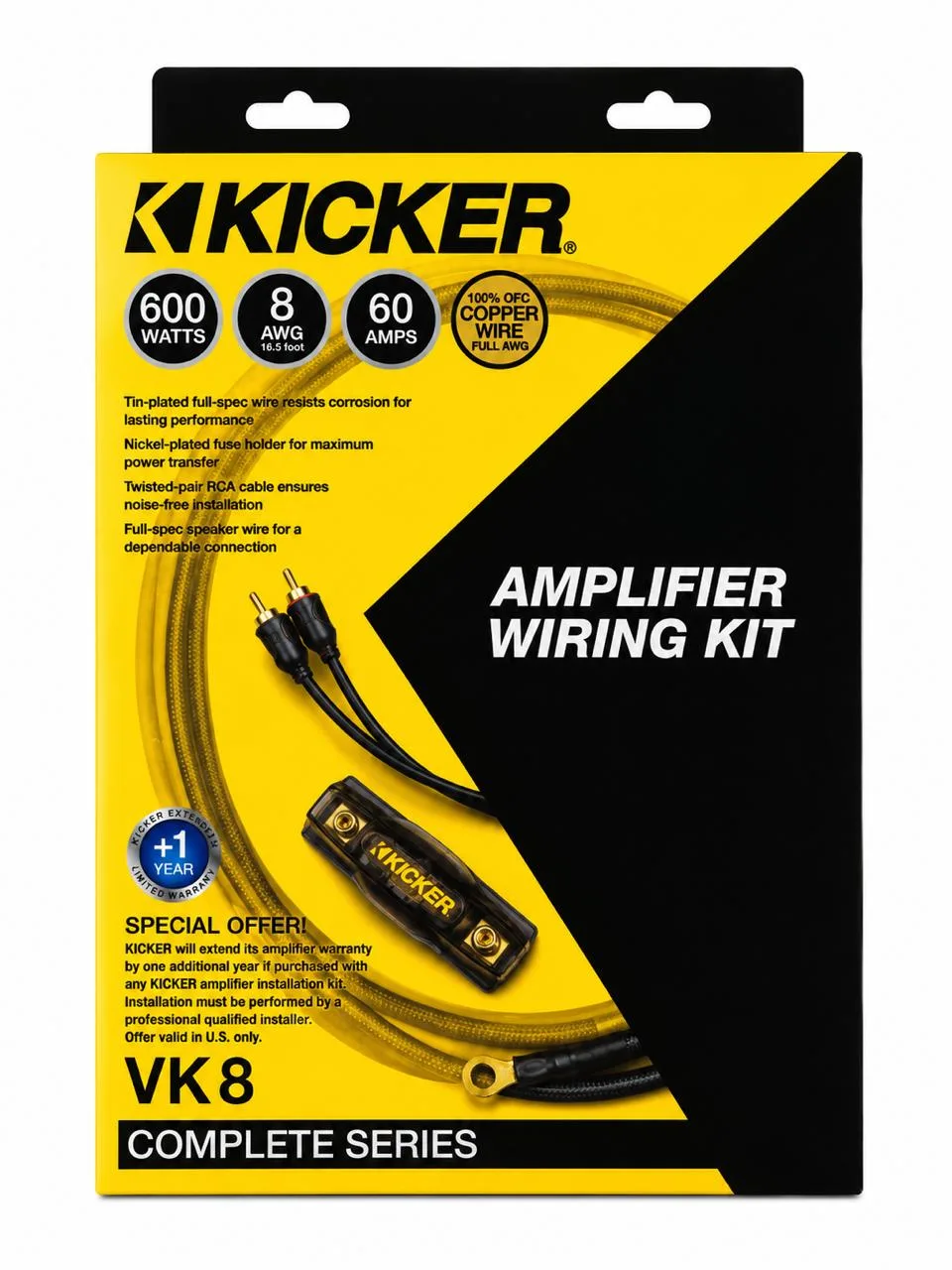 Kicker 47VK8 8AWG 2-Channel Amplifier Wiring Kit – Rivonia Car Sound