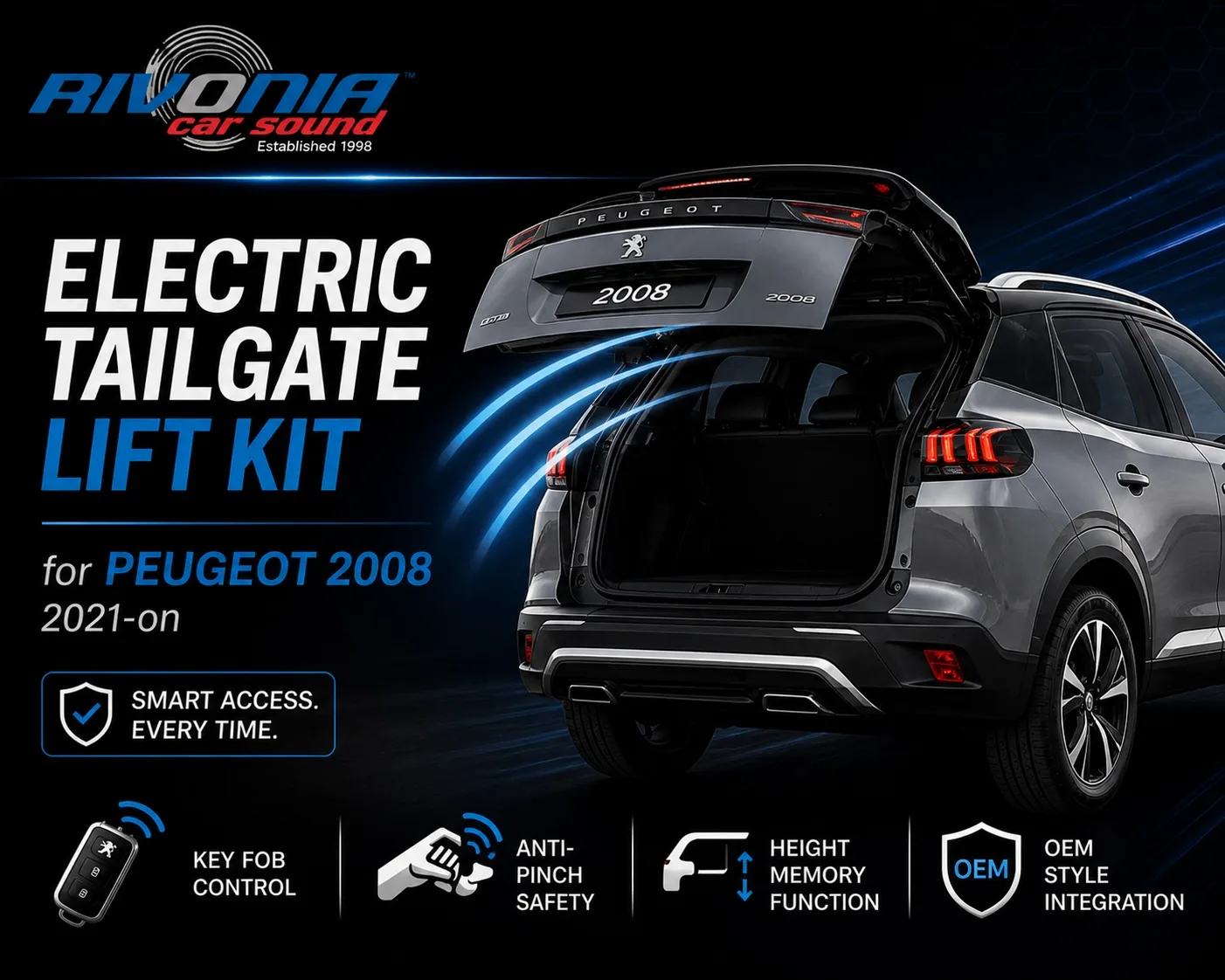 Peugeot 2008 Electric Tailgate Lift Kit Automatic Boot System – Rivonia Car Sound