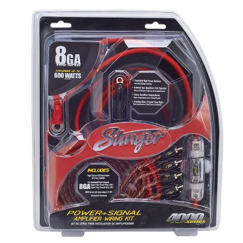 Stinger SK4681 8 Gauge Amplifier Wiring Kit 600W with OFC Cables and Fuse – Rivonia Car Sound