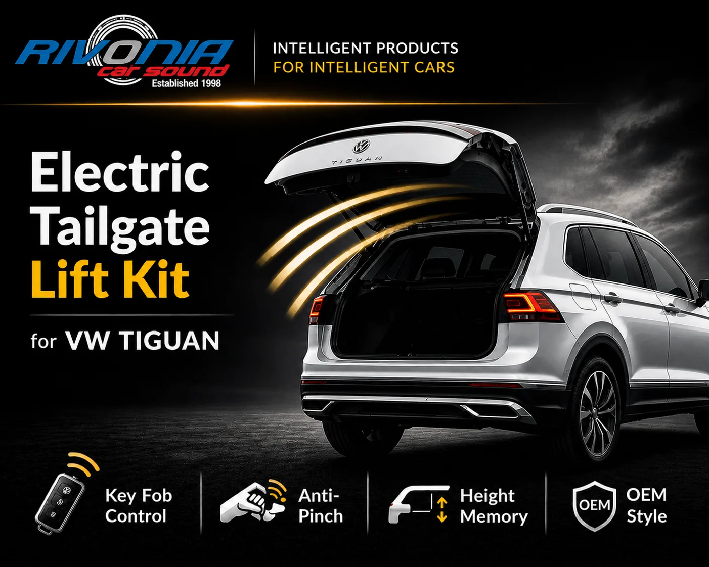 VW Tiguan Electric Tailgate Lift Kit Automatic Boot System – Rivonia Car Sound
