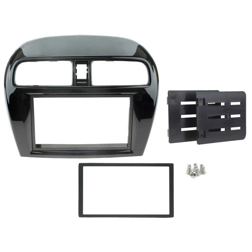 Connects2 CT23MT15 Mitsubishi Double DIN Piano Black Fascia Kit for Aftermarket Stereo Installation