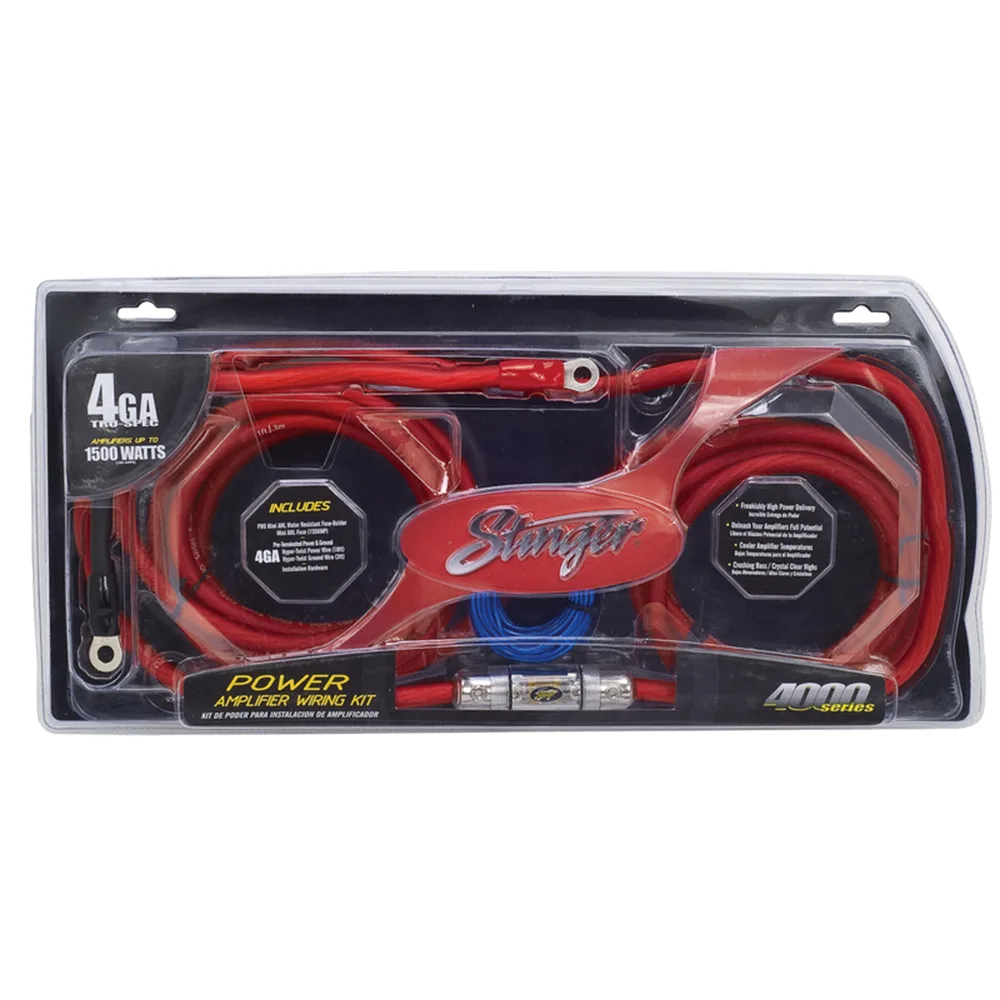 Stinger SK4241 4GA Power Amplifier Wiring Kit with MIDI Fuse Holder - Rivonia Car Sound