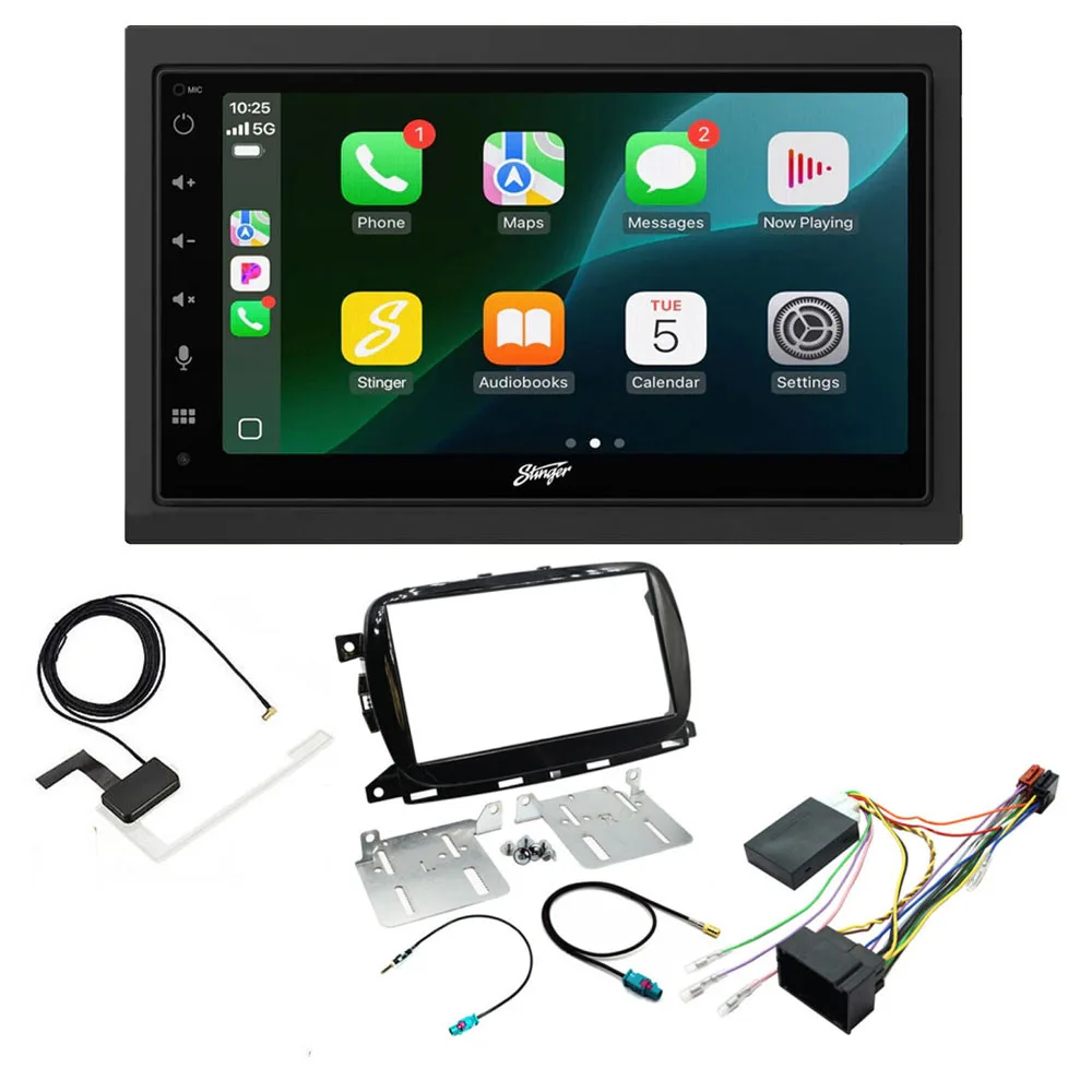 STINGER IE268E 6.8 inch wireless CarPlay & Android Auto stereo upgrade pack for Fiat 500 – Rivonia Car Sound