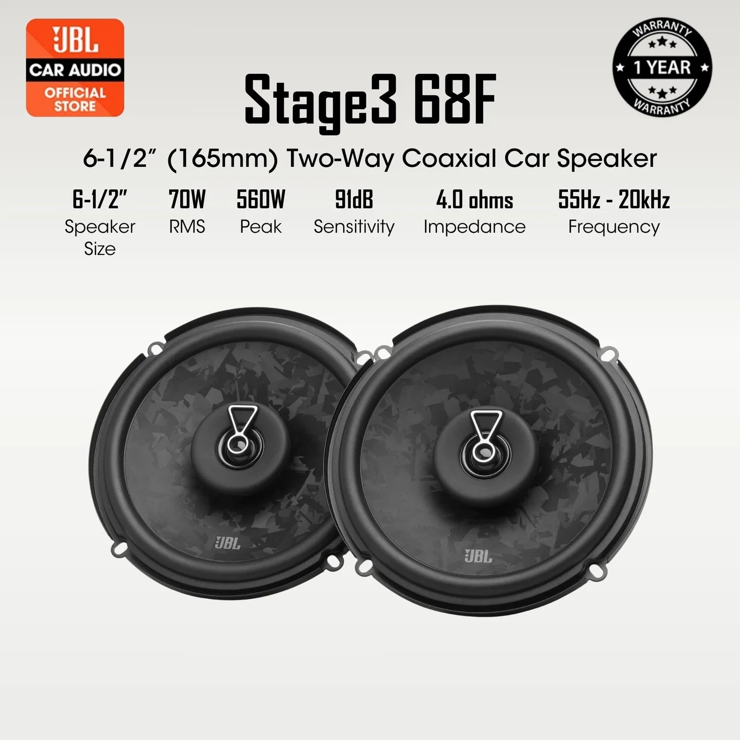 JBL Stage3 68F 6.5-Inch Coaxial Car Speakers - Rivonia Car Sound